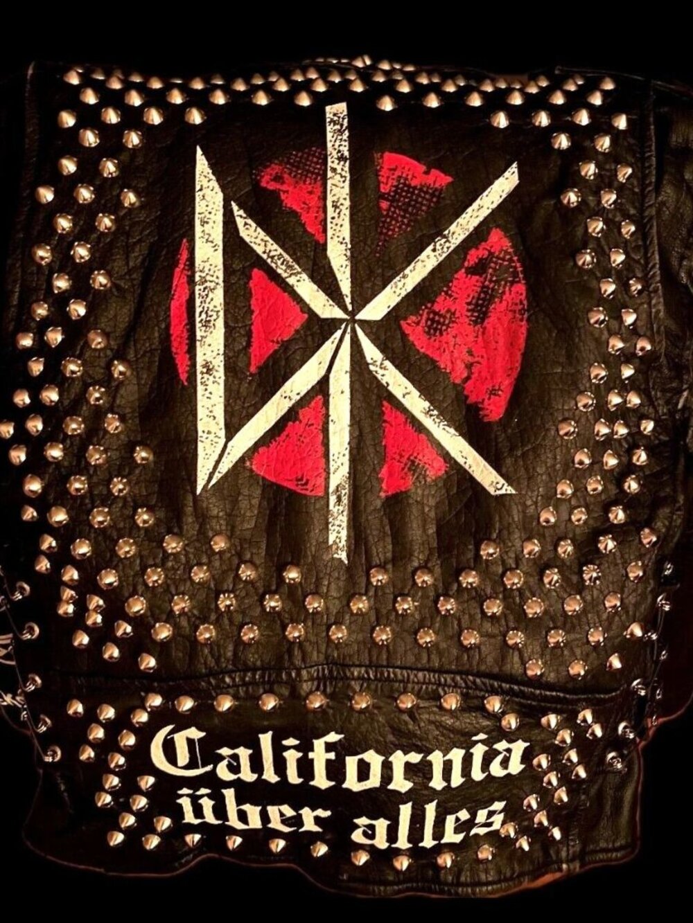 Dead Kennedys Leather Jacket Handpainted Studded S/M Punk Black Flag 7Seconds